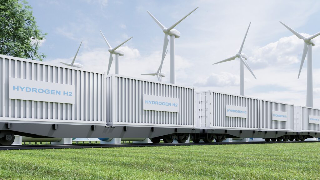 Hydrogen energy delivery by container train